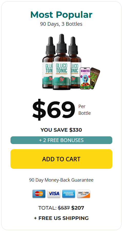 gluco tonic 3 bottles price